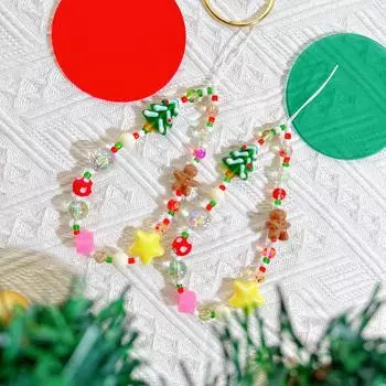 «Симпатичный браслет-цепочка для телефона с подвеской в виде рождественской елки в европейском и американском стиле»