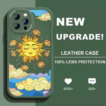 Симпатичный чехол из искусственной кожи для iPhone 14 13 12 Pro Max Samsung Galaxy S23 Ultra S20 FE M32 A13 A20S Redmi Note 10 Xiaomi Poco F3 Мягкий чехол для телефона из ТПУ