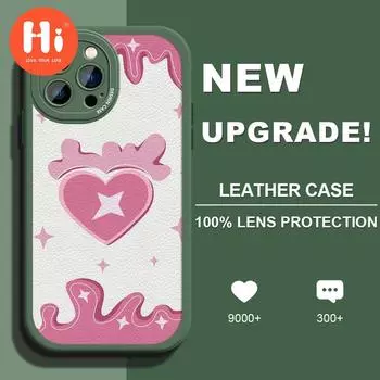 Симпатичный чехол из искусственной кожи для iPhone 14 13 12 Pro Max Samsung Galaxy S23 Ultra S20 FE M32 A13 A20S Redmi Note 10 Xiaomi Poco F3 Мягкий чехол для телефона из ТПУ