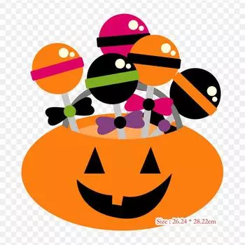 Милый Хэллоуинский Джек-о -фонарь Термотрансферная печать Виниловые нашивки-наклейки для одежды DIY Аппликации Стираемые нашивки