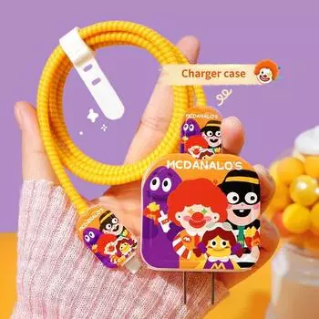 Симпатичный кабель с краями хлеба M mark Uncle, кабель для передачи данных, защитный мягкий клейкий чехол для зарядной головки для iPhone14promax, зарядное устройство с iPad 15, 13, 12, 18, 20 Вт D