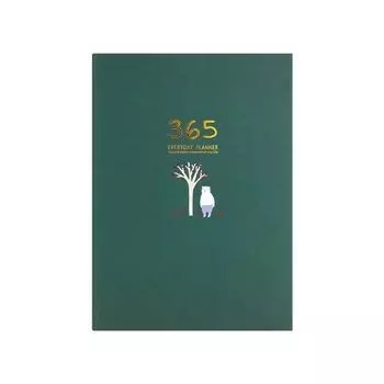 Симпатичный канцелярский блокнот 365 Planner Еженедельный ежемесячный ежедневник-планировщик Блокноты Журналы Бизнес зелёный