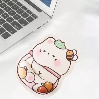 Симпатичный коврик для мыши с подставкой для запястья, нескользящий, удобный, мультяшный коврик для мыши, компьютерный коврик для работы