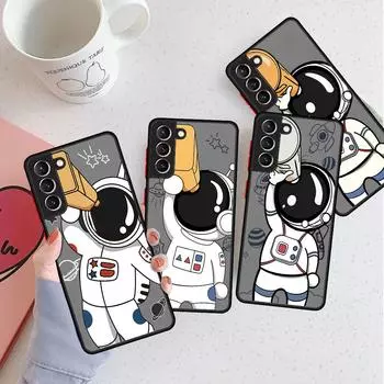 Симпатичный матовый чехол Astronaut для Samsung Galaxy S22 S20 S21 FE S10 S9 Plus S8 Capa Note 20 Ultra 10 Lite Phone Fundas Samsung S22 5G