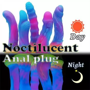 Симпатичный новый светящийся фаллоимитатор, анальный секс-игрушки для женщин и мужчин, красочные светящиеся фаллоимитаторы, огромный фаллоимитатор с драконом-монстром, анальная пробка, игрушки для взрослых Style 1