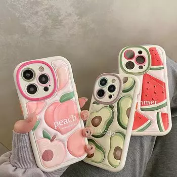 Симпатичный противоударный чехол-бампер с фруктами авокадо и фруктами персика для Iphone 14 Pro Max 11 12 13 Pro Max, мягкая модная задняя крышка For iPhone 11