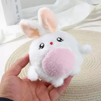 Симпатичный рюкзак-брелок в виде плюшевой куклы с украшением в виде сумки One Size белый