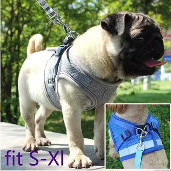 Симпатичный сетчатый нагрудный ремень для домашних животных, поводок для собак, поводок для щенков S чёрный