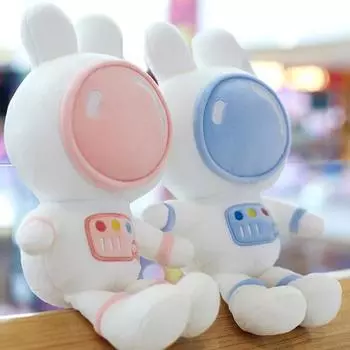 Симпатичный супер мягкий декоративный долговечный астронавт кролик мягкая кукла ребенок умиротворяет игрушку хозяйственные принадлежности кролик S синий