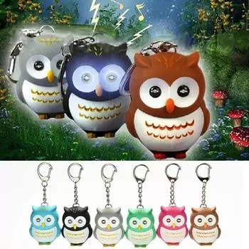 Симпатичный светодиодный брелок со звуками, забавная игрушка, брелок с фонариками в виде совы горячий розовый