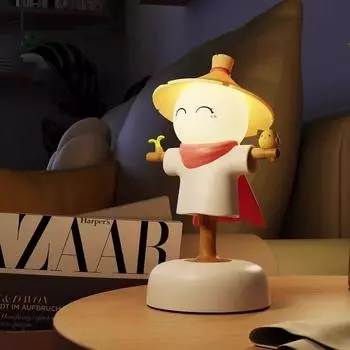 Симпатичный светодиодный светильник для сна с сенсорным датчиком, атмосферный свет, пугало, ночник, защита глаз Scarecrow