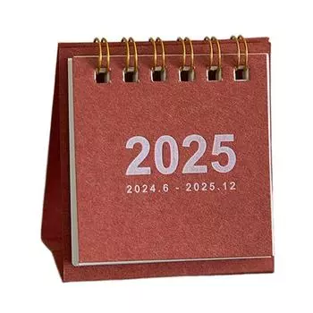 Simple 2024-2025 Calendar Thick Paper Standing Flip Calendar English Desk Calendar Table Decor