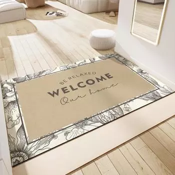 Simple Air Household Dust Removal Entry Door Mat Entry Door PU Leather Carpet Entryway Wear Resistant Dirty Foot Mat 45*75cm