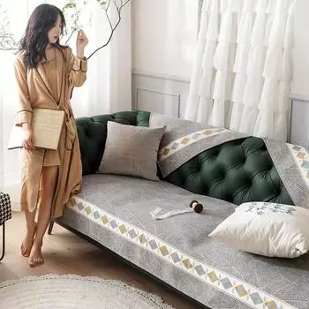 Простая всесезонная подушка для дивана из шенилла, утолщенная, нескользящая, чехол для дивана, можно стирать 70*70cm