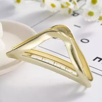 Simple Alloy Hair Claw Hairpin Metal Triangle/Wavy Shark Crab Clips Back of Barrettes Hair Bun Pearl Headband Hair Accessories