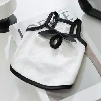 Simple and breathable spring and summer thin small dog teddy bichon puppy kitten two-legged dog vest pet clothes M (recommended weight 5-4 kg)