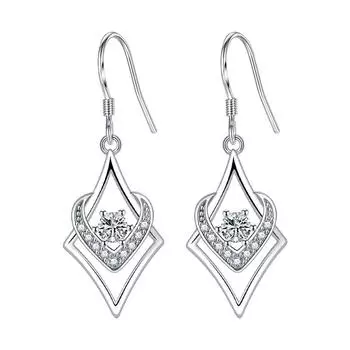 Простые и элегантные модные серьги-ромбы из циркония для женщин, серьги-капли в форме куба воды, элегантные, персонализированные, женственные, стильные, с заушником