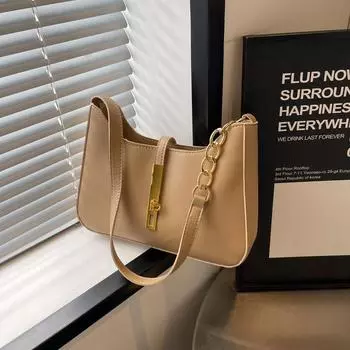 Simple and fashionable bag women s 2024 summer new simple commuter shoulder messenger bag niche underarm small square bag чёрный
