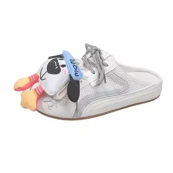 Simple and fashionable breathable bag head half slippers women s 2025 summer new heelless Forrest Gump shoes red casual cool slippers 35