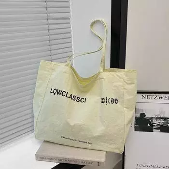Simple and fashionable large-capacity tote women s bag 2024 summer new simple and fashionable portable simple commuter shoulder bag белый