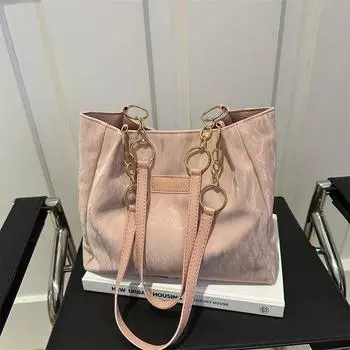 Simple and fashionable portable shoulder bag commuter bag 2024 summer new fashion casual large capacity underarm tote bag чёрный