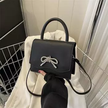 Простая и модная маленькая квадратная сумка женская 2024 осень мода простая сумка повседневная ретро сумка через плечо серый