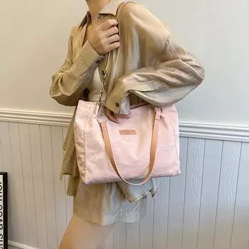 Simple and fashionable underarm bag 2024 spring new large-capacity shoulder women s bag casual chain crossbody hand carry large bag белый