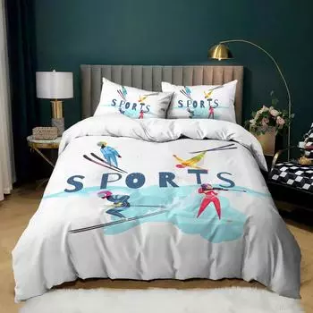 Simple And Fresh Three-Piece Sports Gymnastics Kit Quilt Cover Bedding 135 * 200 (two-piece set) 90g