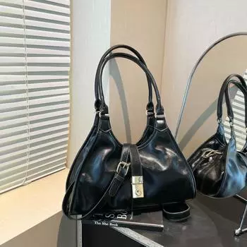 Simple and high-end underarm bag women s new fashion handbag versatile commuter shoulder handbag чёрный