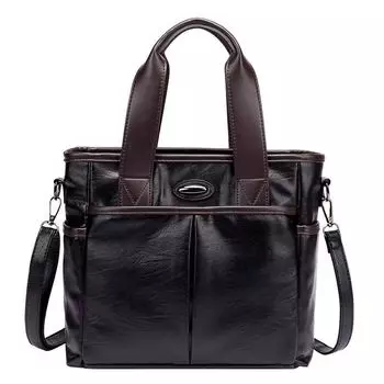 Simple and Large-capacity Handbag, Versatile Tote Bag, Single-shoulder Large Bag, Crossbody Bag, Soft Leather Women s Bag чёрный