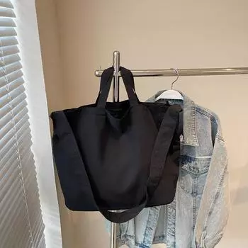 Simple and lightweight handheld cloth bag bag women s new casual tote bag large-capacity shoulder messenger bag чёрный