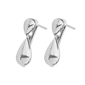 Simple And Small, Water Drop Rear-Hanging Stud Earrings, A Two-Wear Stud Earring For Men S Commuting Glossy, Versatile And Cold Wind Earrings. copper (with ear plugs)