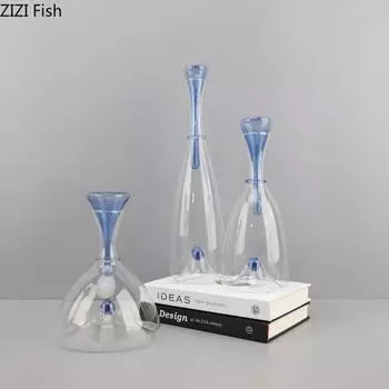 Simple and Transparent Glass Decanter Restaurant Wine Cabinet Decoration Art Crafts Decanter Family Bar Wedding Party Wine Set