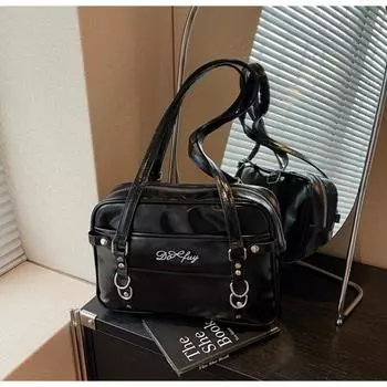 Simple and versatile bag, fashionable shoulder underarm bag, spring and summer new large-capacity tote bag чёрный