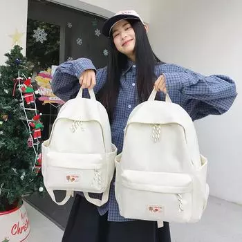 Simple And Versatile Casual Schoolbag Female High School College Student Junior High School Girl Backpack Light Commuter Travel Backpack