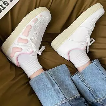 Simple and versatile pink small white shoes 2024 New Fashion Wear resistance Anti slip Spring and Autumn Women s Cricket Shoes 35 розовый