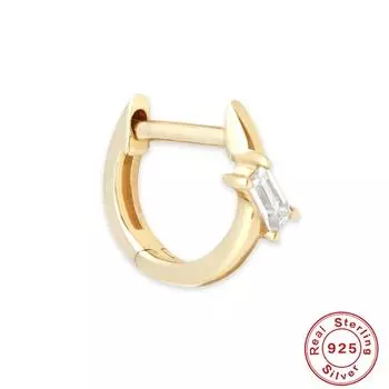 Simple And Versatile S925 Sterling Silver Horse S Eye Geometric Stone-Inlaid Basic Earrings Ear Buckles Earrings 925 Silver