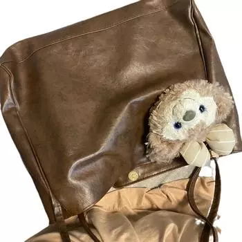 Simple and versatile version bag women s autumn and winter fashion large-capacity tote bag niche shoulder bag commuter women s bag темно-коричневого