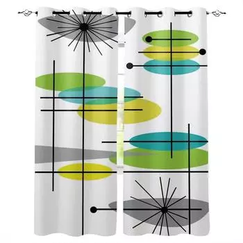 Simple Art Abstract Lotus Leaf Blackout Curtains For Living Room Window Curtains For Bedroom Kitchen Curtains Drapes Blinds W135 x H60cm