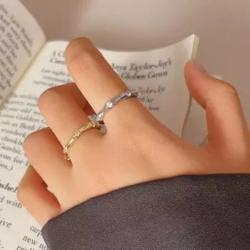 Simple bamboo couple ring new fashion micro inlaid zircon jewelry party couples gifts for men women