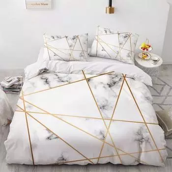 Simple Bedding Sets 3D Marbling Duvet Quilt Cover Set Comforter Bed Linen Pillowcase King Queen Full Double Single Home Textile 70x133cm 2pcs