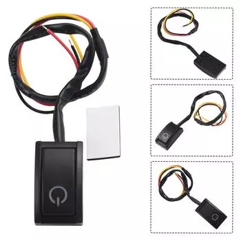 Элегантный черный автомобильный кнопочный переключатель DC12V с фиксацией ВКЛ/ВЫКЛ и светодиодной подсветкой