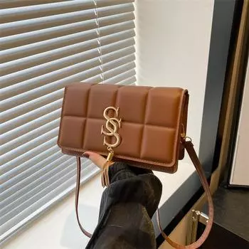 Simple casual bag women s 2024 new fashion trend beautiful shoulder bag retro personalized chain messenger bag women чёрный