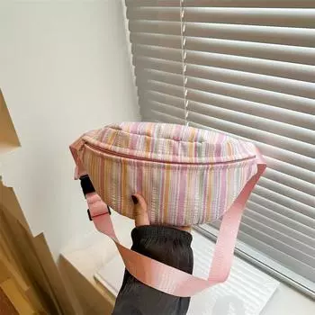 Simple casual bag women s small fresh Mori messenger bag 2024 sports breast bag niche student fashion fanny pack women жёлтый