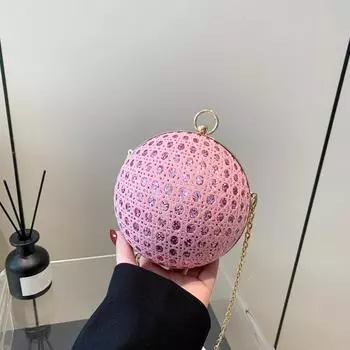 Simple casual fashion handbag 2025 spring spherical new foreign style casual shoulder crossbody fashion small round bag чёрный