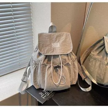 Simple Casual Large Capacity Backpack Bag Women 2025 New Summer Student Class Backpack Travel Schoolbag