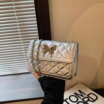 Simple casual large-capacity small square bag 2024 new women s popular chain messenger bag casual fashion shoulder bag women чёрный