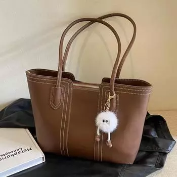 Простая повседневная сумка-тоут большой вместимости для студенток колледжа, сумка для поездок на занятия, модная универсальная сумка через плечо