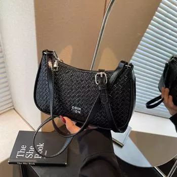 Simple casual portable dumpling bag women s new spring and summer fashion versatile shoulder bag commuter messenger bag чёрный