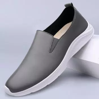 Simple Comfy Mens Loafers Real Leather Casual Shoes Fashion Men Boat Shoes Fashion Brand Male Walking Flats Handmade Moccasins 37 чёрный